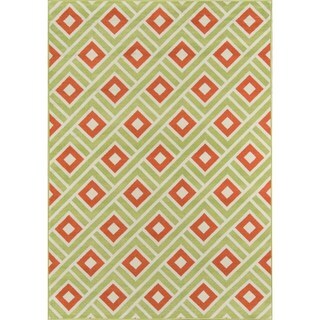 Indoor/ Outdoor Multi Blocks Rug (6'7 x 9'6)