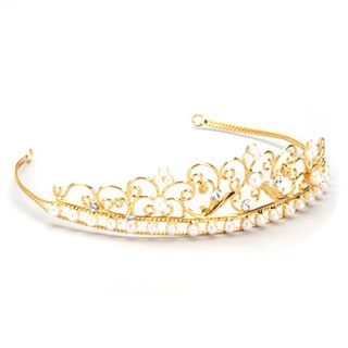 Sweetie Pie Collection Girl's Gold-Plated Beaded Tiara-Image