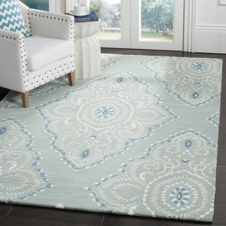 @@@ >  Safavieh Handmade Wyndham Blue/ Ivory Wool Rug (6' x 9')