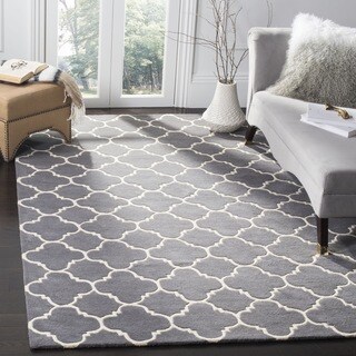Handmade Moroccan Dark Grey Wool Rug (8'9 Square)