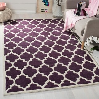 Handmade Moroccan Purple Wool Rug (5' x 8')