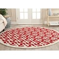 Handmade Moroccan Red Wool Rug (7' Round)
