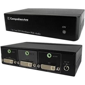 Comprehensive DVI 1x2 Distribution Amplifier with Stereo Audio