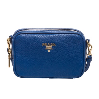 Prada Mini Leather Zip Crossbody Bag - 15436222 - Overstock.com ...  