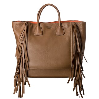 Prada Cervo Large Fringe Tote