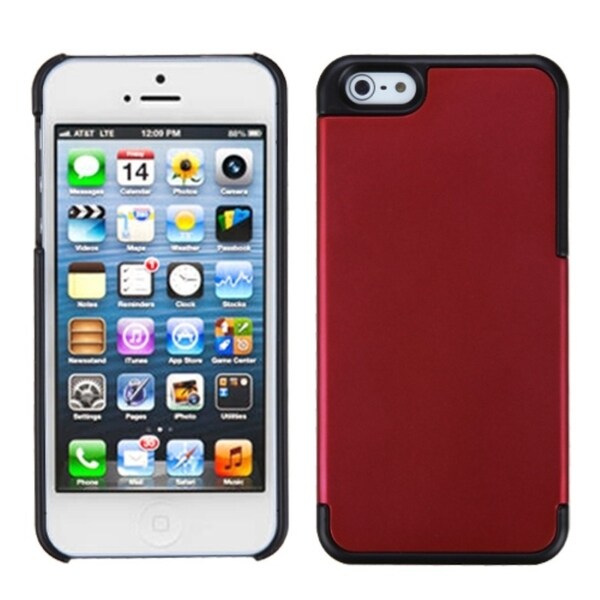 INSTEN Red/ Black MyDual Protector Phone Case for Apple iPhone 5/ 5S/ SE