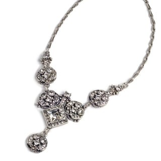 Sweet Romance Silvertone Harlequin Necklace