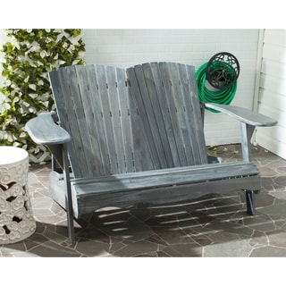 Safavieh Outdoor Living Hantom Adirondack Ash Grey Acacia Wood Bench