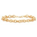 14k Yellow Gold Tubogas Twisted Round Link Bracelet