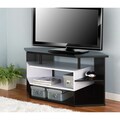 Furniture of America 47-Inch Black and White Contemporary Corner TV Stand