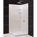 SlimLine Double Threshold Shower Base and QWALL-4 Shower Backwalls Kit