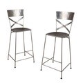 Set of 2 Antique Nickel Jabalpur Bar Stool (India)