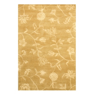 EORC Hand-tufted Wool and Silk Contemporary Floral Rug (4' x 6')-Image