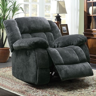 Mason Modern Gray Microfiber Glider Reclining Chair