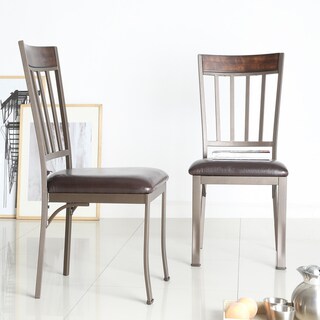 --->  Keyaki Antique Bronze Finish Birch Accent Side Chairs ( Set of 2)
