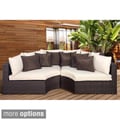 'Modena' Dark Brown Wicker Round Patio Sectional