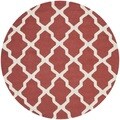 Safavieh Hand-made Cambridge Rust/ Ivory Wool Rug (6' Round)