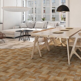 SomerTile 12.5 x 12.5 Cobi Cerezo Wood-Look Ceramic Floor and Wall Tile (Case of 10)