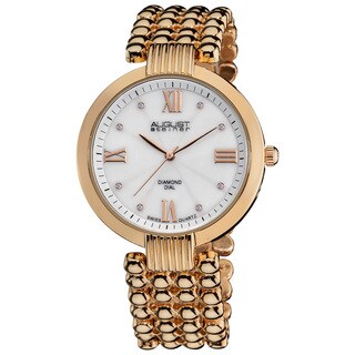 August Steiner Women's Swiss Quartz Diamond MOP Dial Bracelet Watch
