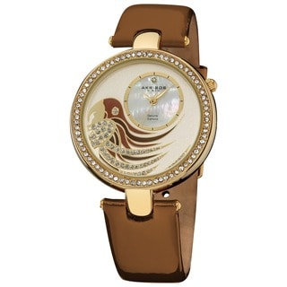 Akribos XXIV Ladies Parrot Dial Genuine Leather Strap Watch
