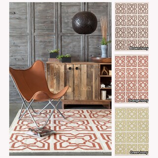 Mandara Handmade Abstract Pattern Flatweave Rug (5' x 7')