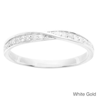 10k White Gold 1/4ct TDW Diamond Pave Bypass Band (G-H, I1-I2)