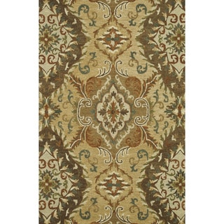 Handmade Harrison Gold Wool Rug (3'6 x 5'6)