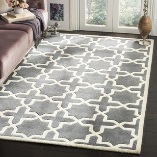 Handmade Moroccan Dark Grey Wool Rug (2' x 3')