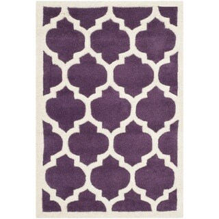 Handmade Moroccan Purple Wool Rug (3' x 5')