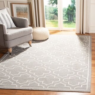 Hand-woven Moroccan Dhurrie Grey Wool Rug (4' x 6')