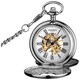 Akribos XXIV Men's Antique Mechanical Skeleton Chain Pocket Watch