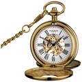 Akribos XXIV Men's Antique Mechanical Skeleton Chain Pocket Watch