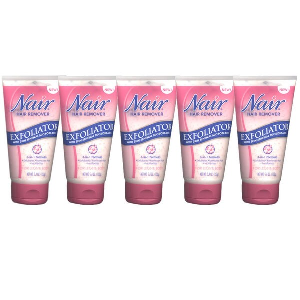 Nair Exfoliator 3-in-1 Formula Body & Leg Hair Removal (Pack of 5)