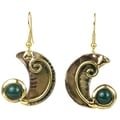 Handcrafted Crescent and Green Jade Earrings (South Africa)