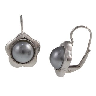 Sterling Silver Daisy Drop Leverback Earrings (Italy)