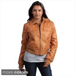 Women's Genuine Leather Bomber Jacket