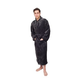 Signature Plush Men's Charcoal Grey Marshmallow Spa Robe