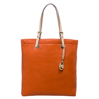 MICHAEL Michael Kors 'Jet Set' Tangerine Leather Tote