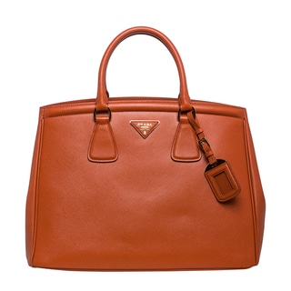 Prada 'Parabole' Papaya Saffiano Leather Tote