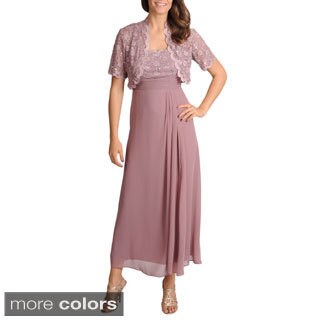R & M Richards Women's 2-piece Sequin Lace Gown with Jacket