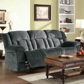 Mason Modern Gray Microfiber Double Reclining Sofa
