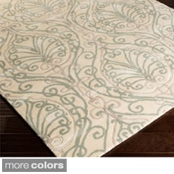 (>_<)  Candice Olson Modern Classics Hand-tufted Contemporary Ivory Floral Rug (8' x 11')