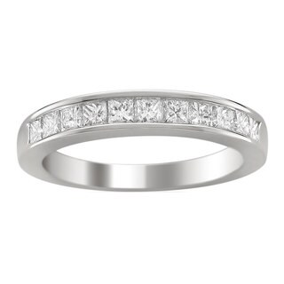 14k White Gold 1ct TDW Princess-cut Diamond Wedding Band (G-H, VS1-VS2)