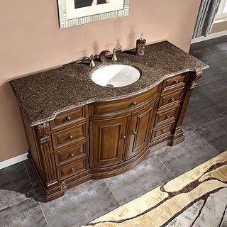 Overstock Bathroom Vanities on Antique Granite Stone Top Bathroom Sink Cabinet Vanity   Overstock Com