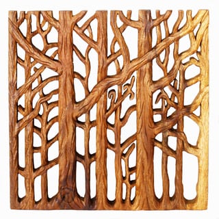 Buy Online Hand Carved Tree Life Wall Panel (Thailand)