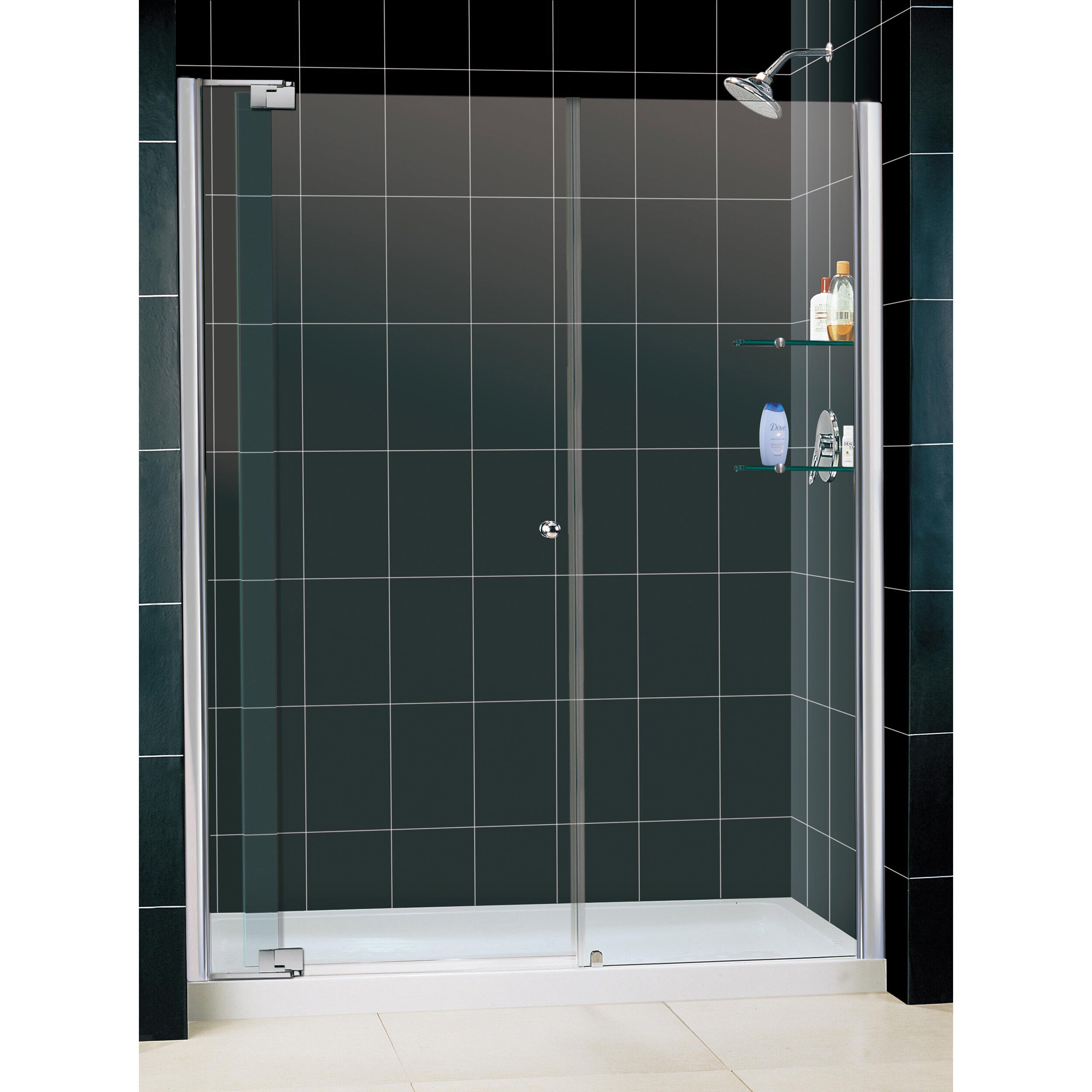 Dreamline Allure Frameless Pivot Shower Door And 32x60 inch Base