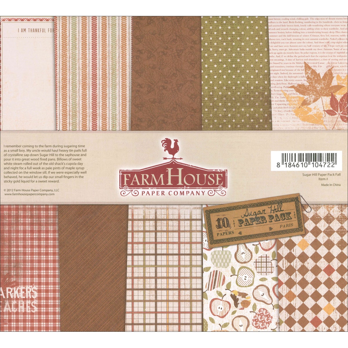 Sugar Hill Double-Sided Paper Pack 12X12in 10/Sheets-Fall
