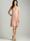 Halston Heritage V-Neck Pleated Dress