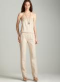Planet Gold Linen jumpsuit in cali khaki