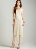 Prelude Metallic crochet fringe dress